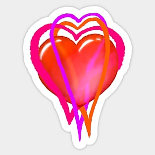 red glas heart Sticker